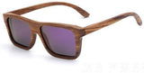 Polarized Wooden Sunglasses Mirrored Zebra Men & Women Sunglasses-AvidShopper-Purple mirror lens-GAEA-Wood Frame EyeWear Eco Friendly Sunglasses
