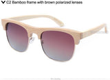 Handmade wood sunglasses unisex Semi rimless classic