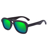 Polarized Wooden Sunglasses Men Handmade Bamboo Frame Mirror Eyewear