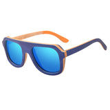 Men Classic Bamboo Sunglasses Handmade  Polarized Mirror Lens
