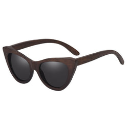 GAEA Women Wooden  Sunglasses Polarized Lens Cat Eye Classic Vintage