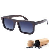 Mens Sunglasses Black Wooden Frame Classic  Polarized