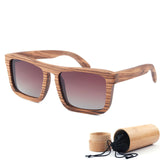 Mens Sunglasses Black Wooden Frame Classic  Polarized