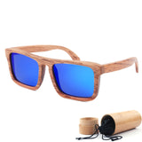 Mens Sunglasses Black Wooden Frame Classic  Polarized