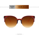 Cat Eye Wood Sunglasses Women Round Vintage Sunglass Bamboo TEMPLE UV400 Shades