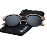 Vintage Rimless Mens Polarized Wood Sunglasses Unisex 100% UV