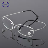 Rimless Men Titanium Alloy  Reading Glasses Fold  Square  Presbyopic Frameless Eyewear +1.0 +1.5 +2.0 +2.5