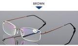 Rimless Men Titanium Alloy  Reading Glasses Fold  Square  Presbyopic Frameless Eyewear +1.0 +1.5 +2.0 +2.5