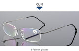 Rimless Men Titanium Alloy  Reading Glasses Fold  Square  Presbyopic Frameless Eyewear +1.0 +1.5 +2.0 +2.5