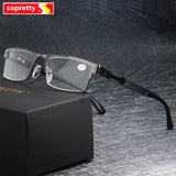 MEN Titanium Alloy Reading Glasses , Unisex Non Spherical 12 Layer Coated Lenses Eyeglasses (+1.0 +1.5 +2.0 +2.5 +3.0 +3.5+4.0 )