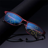Anti Blue Light Reading Glasses Men  Alloy Vintage Progressive  Diopter