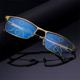 Anti Blue Light Reading Glasses Men  Alloy Vintage Progressive  Diopter