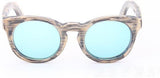 Retro Design Unisex Bamboo Sunglasses Small Round, Box Includrd-GAEA-Wood frame EyeWear-silver lens-GAEA-Wood Frame EyeWear Eco Friendly Sunglasses
