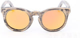 Retro Design Unisex Bamboo Sunglasses Small Round, Box Includrd-GAEA-Wood frame EyeWear-orange lens-GAEA-Wood Frame EyeWear Eco Friendly Sunglasses