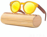 Luxury Round Wooden Sunglasses Women Polarized UV400-GAEA-Wood frame EyeWear-C5 With Case-GAEA-Wood Frame EyeWear Eco Friendly Sunglasses