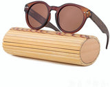 Luxury Round Wooden Sunglasses Women Polarized UV400-GAEA-Wood frame EyeWear-C3 With Case-GAEA-Wood Frame EyeWear Eco Friendly Sunglasses
