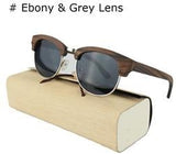 Semi-Rimless Wooden Polarized Sunglasses Unisex polarizing Glasses-GAEA-Wood Frame EyeWear-Ebony Grey-GAEA-Wood Frame EyeWear Eco Friendly Sunglasses