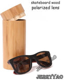 Skateboard Wood  Sunglasses handmade  UV400 Men
