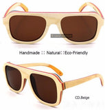 Skateboard Wood Sunglasses Men Aviator Polarized Handmade-GAEA-Wood Frame EyeWear-beige-GAEA-Wood Frame EyeWear Eco Friendly Sunglasses