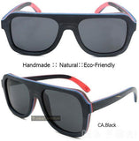 Skateboard Wood Sunglasses Men Aviator Polarized Handmade-GAEA-Wood Frame EyeWear-black-GAEA-Wood Frame EyeWear Eco Friendly Sunglasses