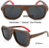 Skateboard Wood Sunglasses Men Aviator Polarized Handmade-GAEA-Wood Frame EyeWear-brown-GAEA-Wood Frame EyeWear Eco Friendly Sunglasses