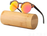 Women Vintage Half Frame Wood Sunglasses Retro Round-GAEA-Wood frame EyeWear-C3 With Case-GAEA-Wood Frame EyeWear Eco Friendly Sunglasses