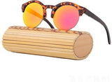 Women Vintage Half Frame Wood Sunglasses Retro Round-GAEA-Wood frame EyeWear-C4 With Case-GAEA-Wood Frame EyeWear Eco Friendly Sunglasses