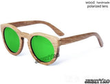 Wooden Sunglasses Round Frame Women-GAEA-Wood frame EyeWear-green lens-GAEA-Wood Frame EyeWear Eco Friendly Sunglasses