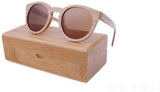 Wooden Sunglasses Round Frame Women-GAEA-Wood frame EyeWear-GAEA-Wood Frame EyeWear Eco Friendly Sunglasses
