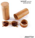 Wooden Sunglasses Round Frame Women-GAEA-Wood frame EyeWear-brown lens with case-GAEA-Wood Frame EyeWear Eco Friendly Sunglasses